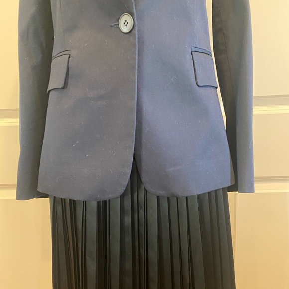 IRIS & INK Navy One Button Cotton Blazer - Picture 2 of 10